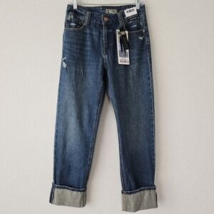 Rewash High Rise Cuffed Straight Ankle Jeans 7/28 Blue NWT